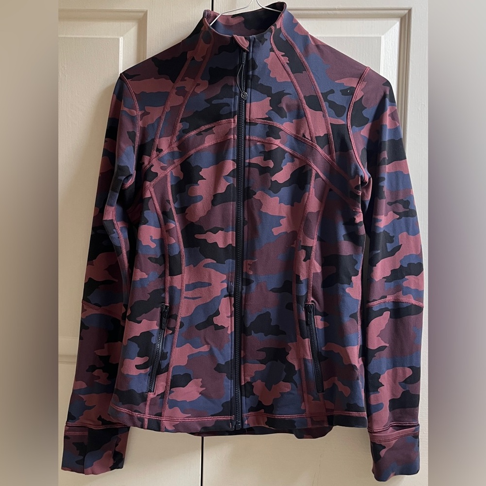 🍒LULULEMON CAMO DEFINE Jacket sz 10 HERITAGE 365/Incognito SMOKY RED NIGHT SEA
